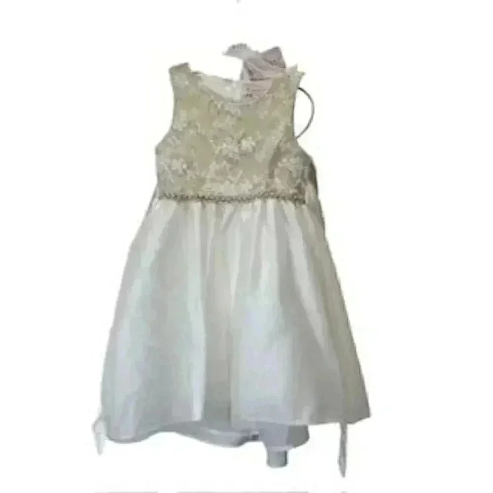 NEW Biscotti Collection Gold And Ivory Princess Dress‎ Girls Sz 7 NWTDress
